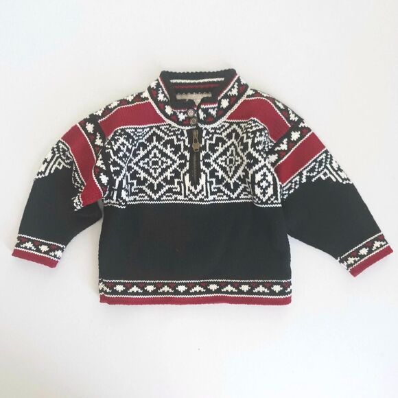 NEW Dale of Norway Pure New Wool Nordic 1/4 Zip Pullover Sweater Toddler Sz 2 - Picture 6 of 6